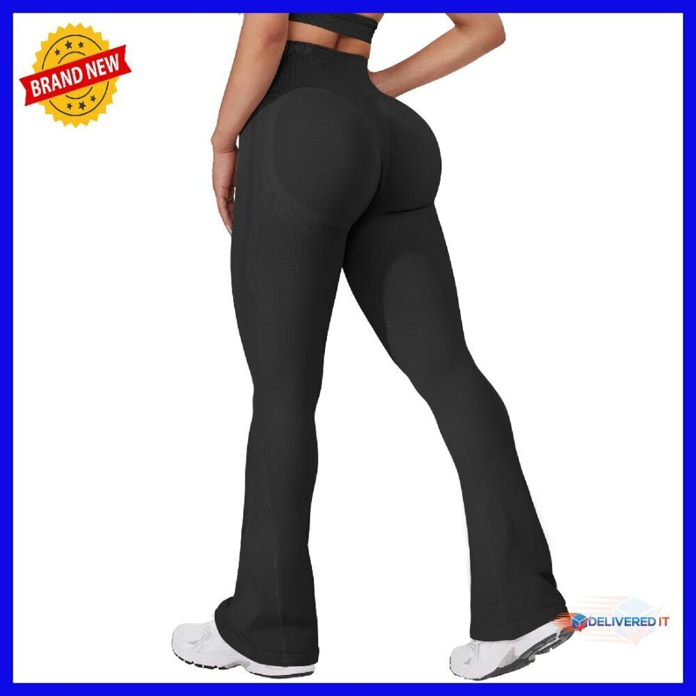 High-Waist Flared Leggings 30" Seamless Workout Yoga Pants